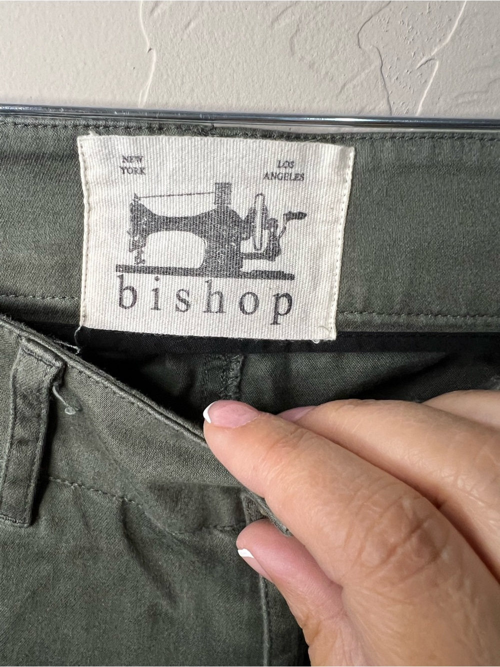 Bishop of Seventh Vintage Y2K Olive Green Low Rise Bootcut Flare Long Pants - Picture 6 of 11